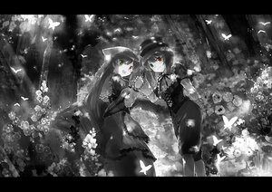 Rating: Safe Score: 0 Tags: 2girls blue_butterfly bug butterfly butterfly_hair_ornament commentary_request corset dappled_sunlight dragonfly dress flower green_dress hat heterochromia holding_hands image insect letterboxed long_hair long_sleeves looking_at_viewer monochrome multiple_girls open_mouth pair pants red_eyes rozen_maiden shirt short_hair smile souseiseki spot_color suiseiseki sunlight ultimate_asuka User: admin