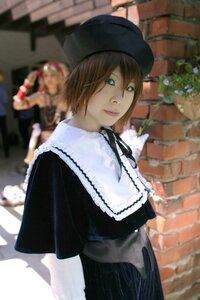 Rating: Safe Score: 0 Tags: 1girl 3d black_dress blurry brick_wall brown_hair capelet depth_of_field dress hat long_sleeves looking_at_viewer photo short_hair solo souseiseki User: admin