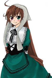 Rating: Safe Score: 0 Tags: 1girl blush brown_hair dress frills green_dress green_eyes heterochromia image long_hair long_sleeves looking_at_viewer red_eyes simple_background solo suiseiseki very_long_hair white_background User: admin