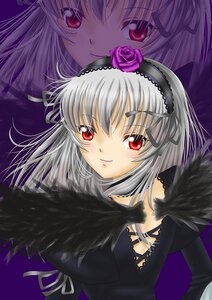 Rating: Safe Score: 0 Tags: 1girl black_wings dress feathers flower image long_hair looking_at_viewer red_eyes ribbon rose silver_hair smile solo suigintou wings User: admin