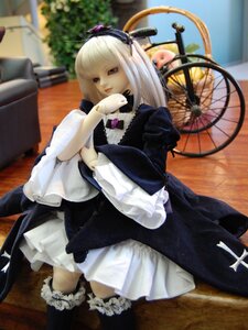 Rating: Safe Score: 0 Tags: 1girl bangs black_legwear blurry depth_of_field doll dress frills gothic_lolita lolita_fashion long_hair long_sleeves outdoors photo solo standing suigintou thighhighs white_hair User: admin