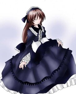 Rating: Safe Score: 0 Tags: 1girl black_dress brown_hair closed_eyes closed_mouth dress frilled_dress frills gothic_lolita image lolita_fashion long_hair long_sleeves solo suiseiseki User: admin