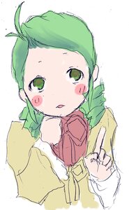 Rating: Safe Score: 0 Tags: 1girl blush bow bowtie green_eyes green_hair image kanaria long_sleeves looking_at_viewer parted_lips simple_background sketch solo upper_body white_background User: admin