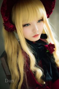 Rating: Safe Score: 0 Tags: 1girl bangs blonde_hair blue_eyes blunt_bangs bow closed_mouth eyelashes flower lips long_hair looking_at_viewer red_flower red_rose rose shinku solo upper_body User: admin