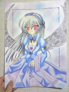 Rating: Safe Score: 0 Tags: 1girl black_wings dress flower frills hairband image juliet_sleeves long_hair long_sleeves looking_at_viewer photo red_eyes rose simple_background smile solo suigintou traditional_media wings User: admin