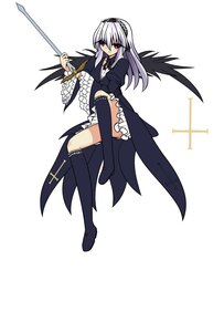 Rating: Safe Score: 0 Tags: 1girl black_legwear black_wings boots dress frills full_body hairband holding image knee_boots long_hair long_sleeves looking_at_viewer red_eyes solo suigintou thighhighs weapon white_background white_hair wings User: admin