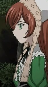 Rating: Safe Score: 0 Tags: 1girl bangs blurry blurry_background blurry_foreground brown_hair closed_mouth depth_of_field dress frills green_eyes image long_hair long_sleeves neck_ribbon profile ribbon solo suiseiseki upper_body User: admin