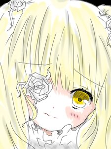 Rating: Safe Score: 0 Tags: 1girl bangs blonde_hair blush closed_mouth eyebrows_visible_through_hair face flower image kirakishou long_hair looking_at_viewer portrait rose solo white_flower white_rose yellow_eyes User: admin