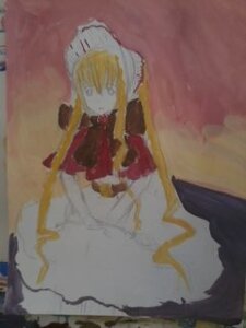 Rating: Safe Score: 0 Tags: 1girl apron blonde_hair blue_eyes blurry dress image long_hair long_sleeves shinku solo User: admin