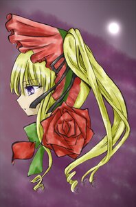 Rating: Safe Score: 0 Tags: 1girl blonde_hair bonnet flower full_moon image long_hair looking_afar moon profile purple_eyes red_flower red_rose rose shinku solo User: admin