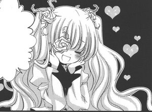 Rating: Safe Score: 0 Tags: 1girl greyscale hair_ornament hands_on_own_cheeks hands_on_own_face heart image kirakishou long_hair monochrome open_mouth polka_dot smile solo upper_body User: admin