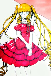 Rating: Safe Score: 0 Tags: 1girl blonde_hair blue_eyes dress drill_hair flower image lolita_fashion long_hair puffy_short_sleeves puffy_sleeves red_dress ringlets shinku short_sleeves solo twin_drills twintails User: admin