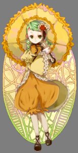 Rating: Safe Score: 0 Tags: 1girl dress flower frills full_body green_eyes green_hair hair_ornament holding_umbrella image kanaria long_sleeves looking_at_viewer pantyhose parasol shoes solo umbrella white_legwear User: admin