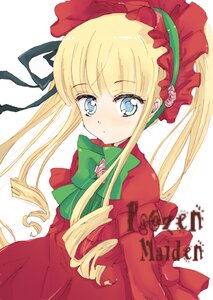 Rating: Safe Score: 0 Tags: 1girl blonde_hair blue_eyes blush bonnet bow bowtie dress drill_hair flower image long_hair long_sleeves looking_at_viewer shinku sidelocks simple_background solo twin_drills twintails white_background User: admin