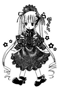 Rating: Safe Score: 0 Tags: 1girl dress drill_hair full_body greyscale image lace lolita_fashion long_hair long_sleeves looking_at_viewer monochrome open_mouth shinku solo standing twintails very_long_hair User: admin