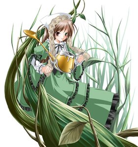 Rating: Safe Score: 0 Tags: 1girl blush brown_hair dress frills green_dress green_eyes hat head_scarf heterochromia image kamiya_tomoe long_hair long_sleeves looking_at_viewer plant red_eyes ribbon rozen_maiden solo suiseiseki twintails very_long_hair vines watering_can white_background User: admin