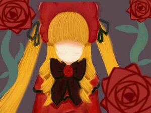 Rating: Safe Score: 0 Tags: 1girl blonde_hair bonnet bow dress flower hat image long_hair pink_rose red_flower red_rose rose shinku simple_background solo twintails User: admin