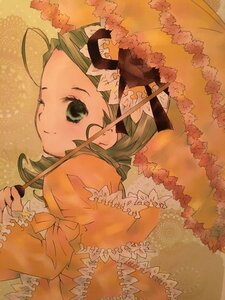 Rating: Safe Score: 0 Tags: 1girl autumn autumn_leaves blush dress frilled_sleeves frills green_eyes green_hair hat image kanaria leaf long_sleeves looking_at_viewer looking_back maple_leaf ribbon smile solo User: admin