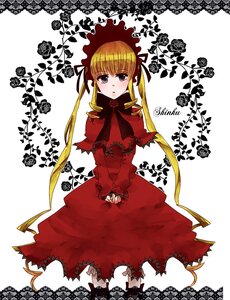 Rating: Safe Score: 0 Tags: 1girl blonde_hair blue_eyes blush bonnet bow bowtie capelet dress drill_hair flower image long_hair long_sleeves looking_at_viewer red_capelet red_dress rose shinku solo striped twintails User: admin
