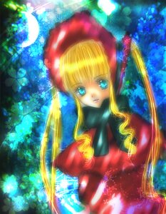 Rating: Safe Score: 0 Tags: 1girl bangs blonde_hair blue_eyes bonnet bow bowtie dress flower image long_hair long_sleeves looking_at_viewer red_dress rose shinku sidelocks solo very_long_hair User: admin