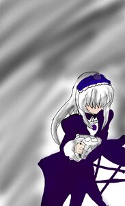 Rating: Safe Score: 0 Tags: 1girl dress frills hairband image juliet_sleeves long_hair long_sleeves solo suigintou wings User: admin