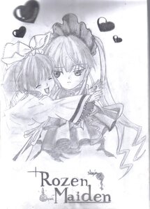 Rating: Safe Score: 0 Tags: 2girls bow dress hair_bow heart hinaichigo hug image long_hair monochrome multiple_girls open_mouth pair photo shinku smile twintails User: admin