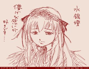 Rating: Safe Score: 0 Tags: 1girl closed_mouth dress hairband image long_hair looking_at_viewer monochrome simple_background sketch solo suigintou User: admin