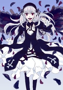 Rating: Safe Score: 0 Tags: 1girl :d black_dress black_footwear black_ribbon black_wings dress feathers flower frills hairband image lolita_hairband long_hair long_sleeves looking_at_viewer open_mouth red_eyes ribbon rose shoes silver_hair smile solo suigintou very_long_hair wings User: admin