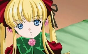 Rating: Safe Score: 0 Tags: 1girl bangs blonde_hair blue_eyes bow bowtie expressionless flower image long_hair looking_at_viewer pink_flower pink_rose rose shinku sidelocks simple_background solo twintails User: admin