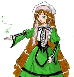 Rating: Safe Score: 0 Tags: 1girl :d brown_hair dress frills green_dress green_eyes hat head_scarf heterochromia image long_hair long_sleeves looking_at_viewer open_mouth red_eyes simple_background solo suiseiseki twin_drills very_long_hair watering_can white_background User: admin