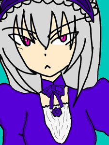 Rating: Safe Score: 0 Tags: 1girl :< blush breasts dress flower hairband image looking_at_viewer pout purple_dress purple_flower purple_rose rose silver_hair simple_background solo suigintou User: admin