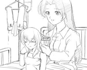 Rating: Safe Score: 0 Tags: 2girls closed_eyes greyscale image kakizaki_megu long_hair monochrome multiple_girls sketch sleeping smile solo suigintou User: admin