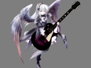 Rating: Safe Score: 0 Tags: 1girl black_wings boots dress feathered_wings feathers hairband image instrument lolita_hairband long_hair looking_at_viewer purple_eyes silver_hair solo suigintou weapon wings User: admin