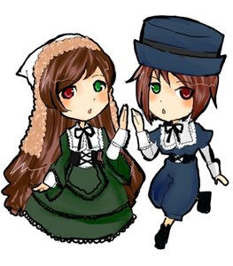 Rating: Safe Score: 0 Tags: 2girls :o blue_dress brown_hair dress frills full_body green_dress green_eyes hat head_scarf heterochromia holding_hands image long_hair long_sleeves looking_at_viewer multiple_girls open_mouth pair red_eyes short_hair siblings simple_background sisters souseiseki suiseiseki top_hat twins very_long_hair white_background User: admin
