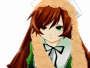Rating: Safe Score: 0 Tags: 1girl bangs black_ribbon brown_hair crying crying_with_eyes_open dress green_dress green_eyes heterochromia image long_sleeves looking_at_viewer neck_ribbon ribbon sad simple_background solo suiseiseki tears white_background User: admin