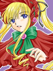 Rating: Safe Score: 0 Tags: 1girl blonde_hair blue_eyes bonnet bowtie capelet dress flower green_bow green_neckwear hair_ribbon image long_hair long_sleeves looking_at_viewer pink_flower pink_rose red_capelet red_dress ribbon rose shinku solo twintails upper_body User: admin