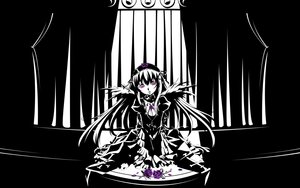 Rating: Safe Score: 0 Tags: 1girl breasts dress flower image long_hair looking_at_viewer monochrome solo suigintou wings User: admin