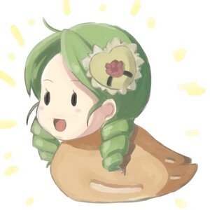 Rating: Safe Score: 0 Tags: 1girl :d black_eyes blush diagonal_stripes flower green_hair hair_ornament hat image kanaria open_mouth smile solo striped striped_background swept_bangs vertical_stripes User: admin