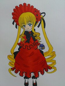 Rating: Safe Score: 0 Tags: 1girl blonde_hair blue_eyes bonnet bow dress drill_hair flower full_body image long_hair long_sleeves red_dress red_flower ringlets rose shinku shoes simple_background solo standing twin_drills twintails very_long_hair User: admin