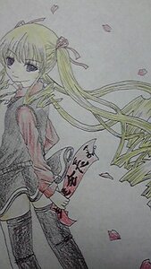 Rating: Safe Score: 0 Tags: 1girl blonde_hair boots dress hair_ribbon image long_hair long_sleeves looking_at_viewer ribbon shinku solo thighhighs traditional_media twintails User: admin