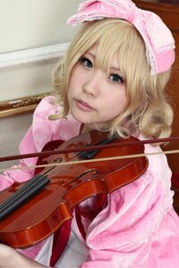 Rating: Safe Score: 0 Tags: 1girl blonde_hair bow dress frills hinaichigo instrument lips looking_at_viewer photo pink_bow pink_dress solo upper_body User: admin