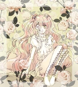 Rating: Safe Score: 0 Tags: 1girl blonde_hair boots cross-laced_footwear dress eyepatch flower hair_flower hair_ornament image kirakishou long_hair pink_hair rose sitting solo thighhighs thorns white_flower white_rose User: admin