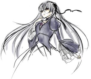 Rating: Safe Score: 0 Tags: 1girl dress flower frills hairband image juliet_sleeves long_hair long_sleeves looking_at_viewer puffy_sleeves rose simple_background solo suigintou very_long_hair white_background wings User: admin