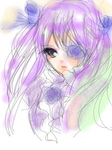 Rating: Safe Score: 0 Tags: 1girl barasuishou blue_flower blue_rose eyepatch flower image long_hair looking_at_viewer purple_flower purple_hair purple_rose rose sketch solo User: admin