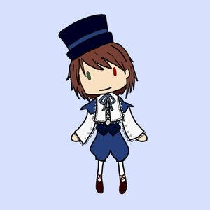 Rating: Safe Score: 0 Tags: 1girl brown_hair capelet chibi full_body hat image long_sleeves ribbon shoes short_hair simple_background smile solo souseiseki standing top_hat User: admin