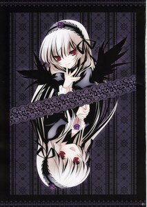 Rating: Safe Score: 0 Tags: 1girl black_wings dress flower frills hairband image long_hair looking_at_viewer red_eyes rose silver_hair smile solo suigintou wings User: admin