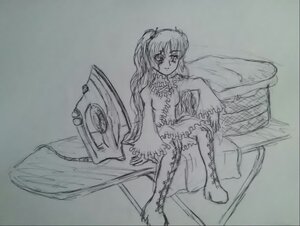 Rating: Safe Score: 0 Tags: 1girl dress greyscale image kirakishou long_hair looking_at_viewer monochrome sitting sketch solo traditional_media wings User: admin