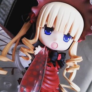 Rating: Safe Score: 0 Tags: 1girl :o bangs blue_eyes blunt_bangs bow doll dress frills hat long_hair long_sleeves looking_at_viewer open_mouth photo shinku solo User: admin