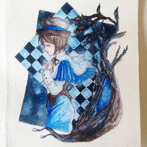 Rating: Safe Score: 0 Tags: 1girl argyle argyle_background argyle_legwear board_game brown_hair card checkered checkered_background checkered_floor checkered_skirt chess_piece flag hat image perspective profile ribbon short_hair solo souseiseki tile_floor tiles traditional_media usami_renko watercolor_(medium) User: admin