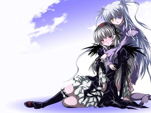 Rating: Safe Score: 0 Tags: 2girls barasuishou black_wings blush boots dress eyepatch image long_hair long_sleeves multiple_girls pair red_eyes rose silver_hair sitting suigintou wings yellow_eyes yuri User: admin